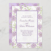 Invitation Lavender Purple Rose Wedding (Devant / Derrière)