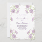 Invitation Lavender Purple Rose Wedding (Devant)