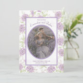 Invitation Lavender Purple Rose Wedding Save the Date (Debout devant)
