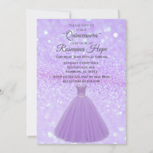 Invitation Lavender Quinceanera