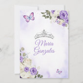 Invitation Lavender Quinceañera Crown 15 Anos Butterfly (Dos)