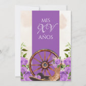 Invitation Lavender Quinceanera violet Rose Charro Ouest (Dos)