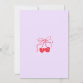 Invitation Lavender & Red Bow Cherry Fruit 1st Birthday Party (Dos)