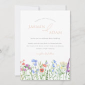 Invitation Lavender Red Poppies Bluebells Mariage Fleur sauva (Devant)