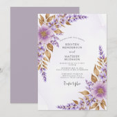 Invitation Lavender Refined Botanical Wedding (Devant / Derrière)