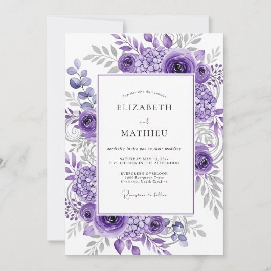 Invitation Lavender Refined Spring Wedding (Devant)
