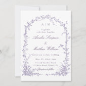 Invitation Lavender Romantic Botanical Arch Garden Wedding (Devant)