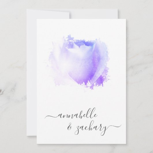 Invitation *~* Lavender Rose QR Floral RSVP - AR8 Mariage dan (Devant)