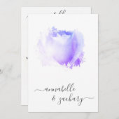 Invitation *~* Lavender Rose QR Floral RSVP - AR8 Mariage dan (Devant / Derrière)