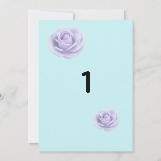 Invitation Lavender Rose Wedding Table Numbers (Devant)