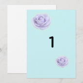 Invitation Lavender Rose Wedding Table Numbers (Devant / Derrière)