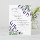Invitation Lavender Rustic Botanical 50ème anniversaire Maria (Debout devant)