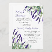 Invitation Lavender Rustic Botanical 50ème anniversaire Maria (Devant / Derrière)