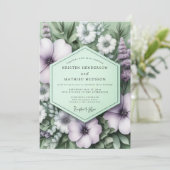 Invitation Lavender Sage Botanical Wedding (Debout devant)