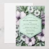 Invitation Lavender Sage Botanical Wedding (Devant / Derrière)