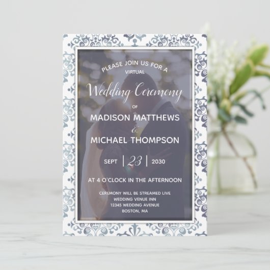 Invitation Lavender Sage Mariage virtuel Mariage Livestream (Debout devant)