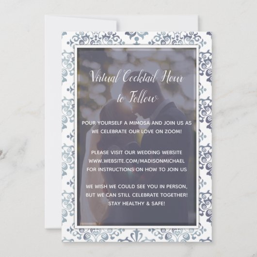 Invitation Lavender Sage Mariage virtuel Mariage Livestream (Dos)