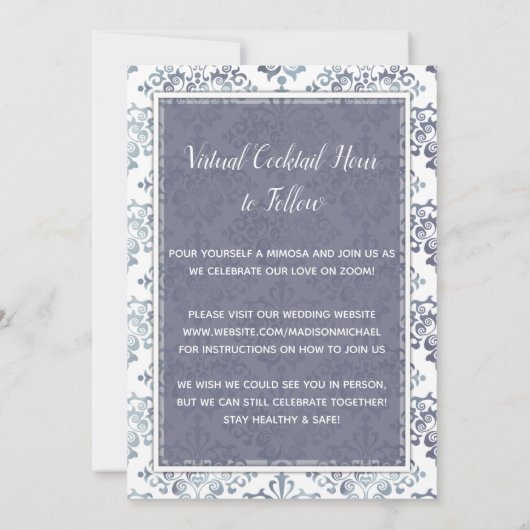 Invitation Lavender Sage Mariage virtuel Mariage Livestream (Dos)