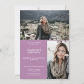 Invitation Lavender script 3 diplôme photo (Dos)