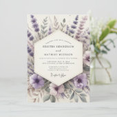 Invitation Lavender Serene Meadow Wedding (Debout devant)