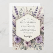 Invitation Lavender Serene Meadow Wedding (Devant / Derrière)