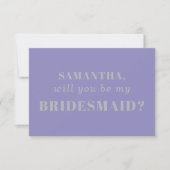 Invitation Lavender Silver be my bridesmaid (Devant)