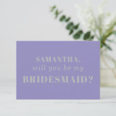 Invitation Lavender Silver be my bridesmaid (Debout devant)