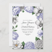 Invitation Lavender & Silver Watercolor Floral Wedding (Devant)