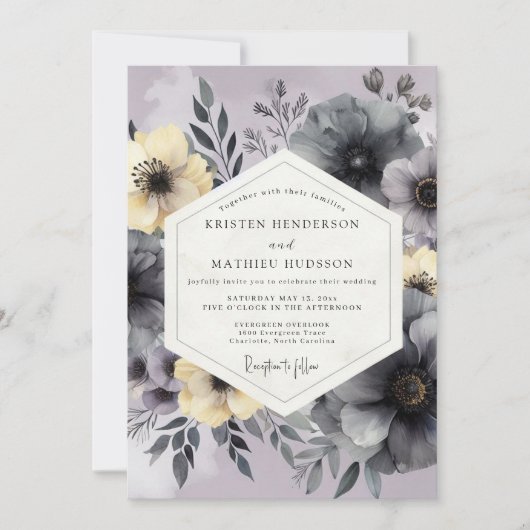 Invitation Lavender Slate Painterly Wedding (Devant)