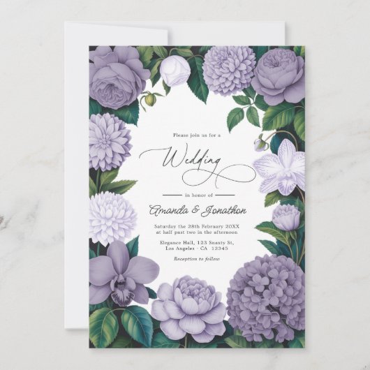 Invitation Lavender Smoke, Lilac Ash & Moonstone Wedding (Devant)