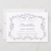 Invitation Lavender Spring Garden Baby shower fille (Devant)