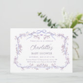 Invitation Lavender Spring Garden Baby shower fille (Debout devant)