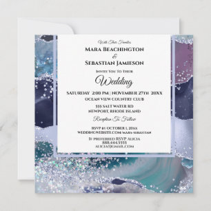 Invitation *~* Lavender Stars RSVP Website AGATE AR13 Mariage