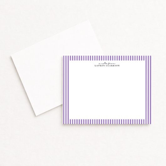 Invitation Lavender Stripe Border Note Card