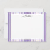 Invitation Lavender Stripe Border Note Card (Devant)