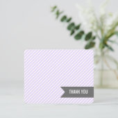 Invitation Lavender Stripes Flat Merci Notes (Debout devant)
