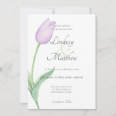 Invitation Lavender Tulip Solo Purple Mariage moderne (Devant)