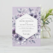 Invitation Lavender Vaporous Bloom Wedding (Debout devant)