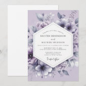 Invitation Lavender Vaporous Bloom Wedding (Devant / Derrière)