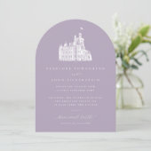 Invitation Lavender Vintage Castle Arch Wedding (Debout devant)