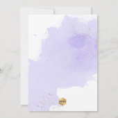 Invitation Lavender Watercolor Christening+1er anniversaire I (Dos)