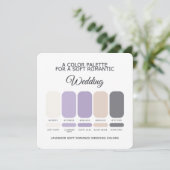 Invitation Lavender Wedding Color Palette Card (Debout devant)