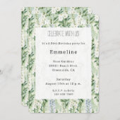 Invitation Lavender White Delphinium Flowers Birthday (Devant / Derrière)