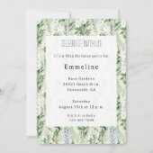 Invitation Lavender White Delphinium Flowers Birthday (Devant)