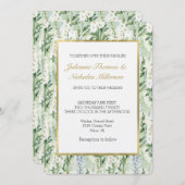 Invitation Lavender White Delphinium Flowers Wedding (Devant / Derrière)
