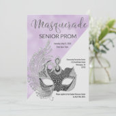 Invitation Lavender white silver glitter Masquerade Prom  (Debout devant)