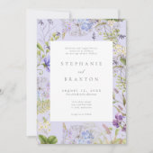 Invitation Lavender Wildflower Garden Romantic Wedding (Devant)