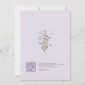 Invitation Lavender Wildflower Meadow Garden QR Code Wedding (Dos)