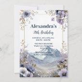 Invitation Lavender Wildflower Mountain Birthday (Devant)