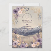 Invitation Lavender Wildflower Mountain Wedding (Devant)